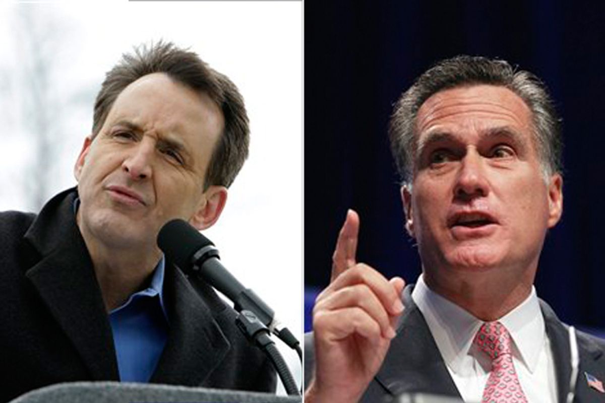 Tim Pawlenty and Mitt Romney 