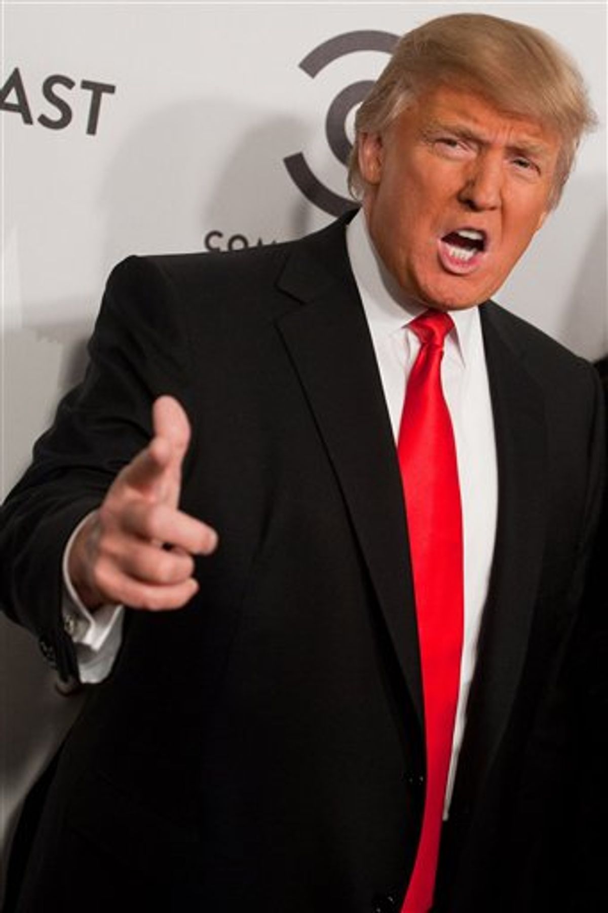Donald Trump arrives to his Comedy Central Roast in New York, Wednesday, March 9, 2011. (AP Photo/Charles Sykes)  (AP)