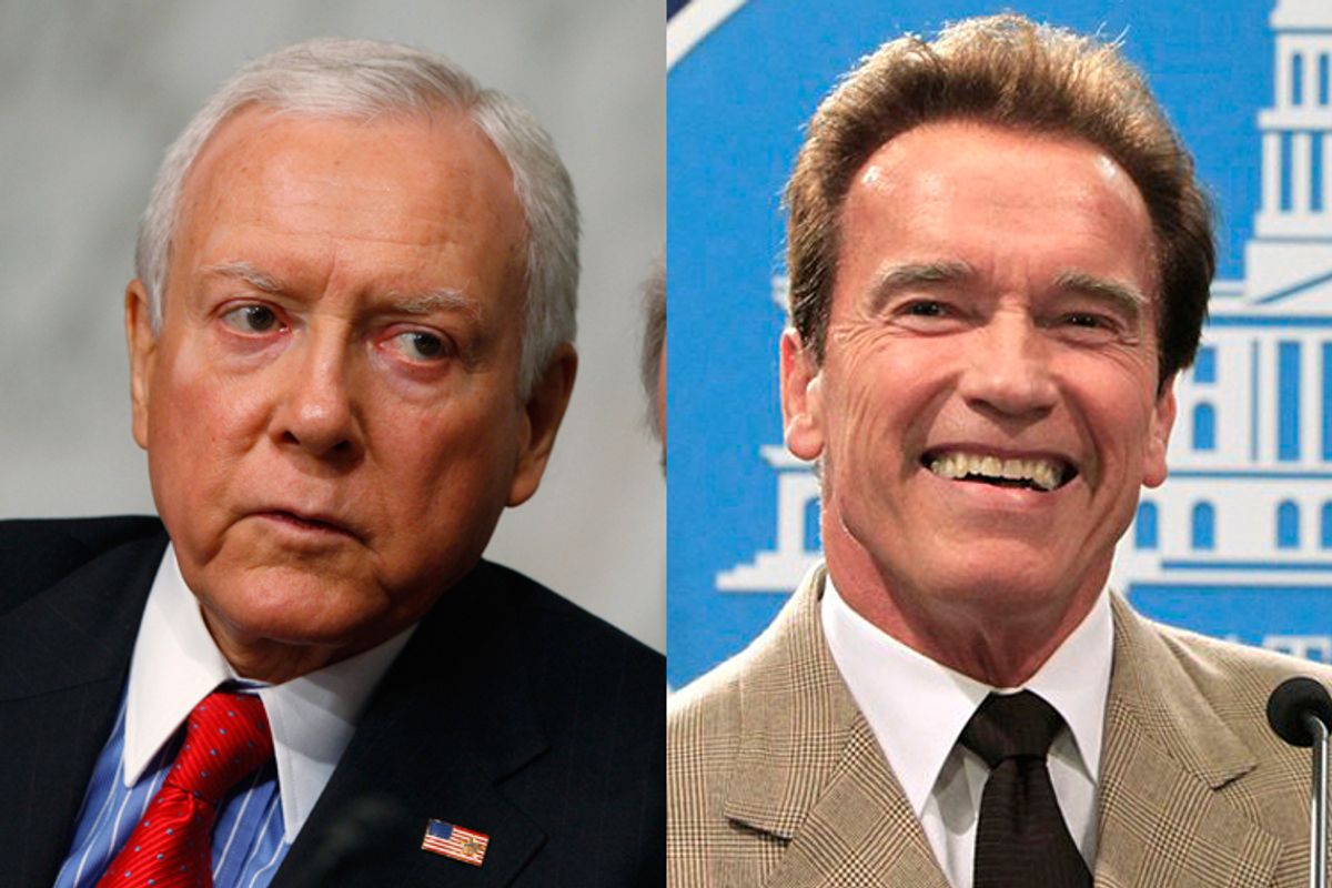 Sen. Orrin Hatch and Arnold Schwarzenegger