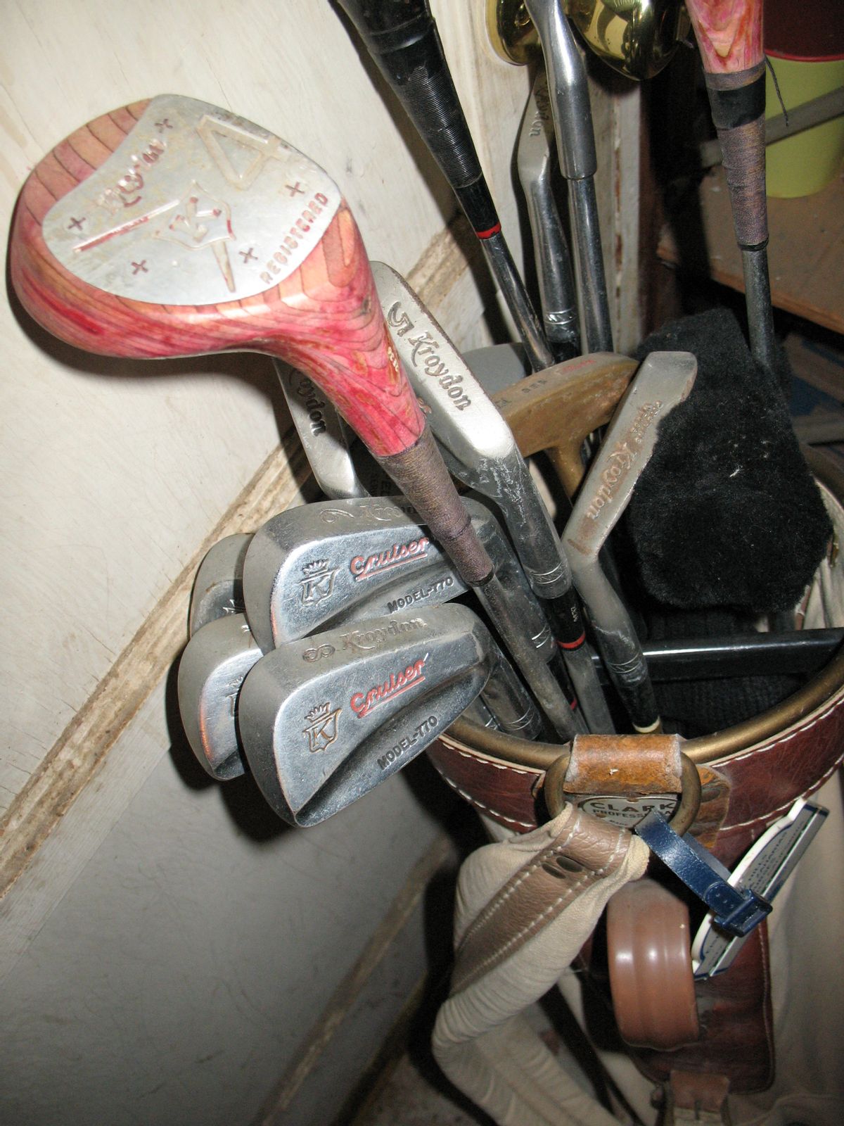 The author's battered golf clubs