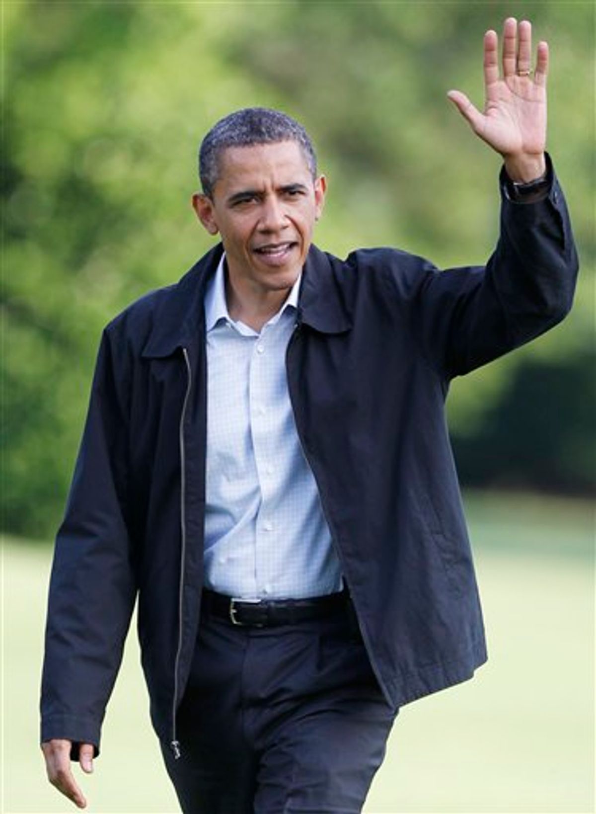 President Barack Obama arrives at the White House, Saturday, May 28, 2011, in Washington, from a six-day, four-nation trip across Europe. (AP Photo/Manuel Balce Ceneta) (AP)