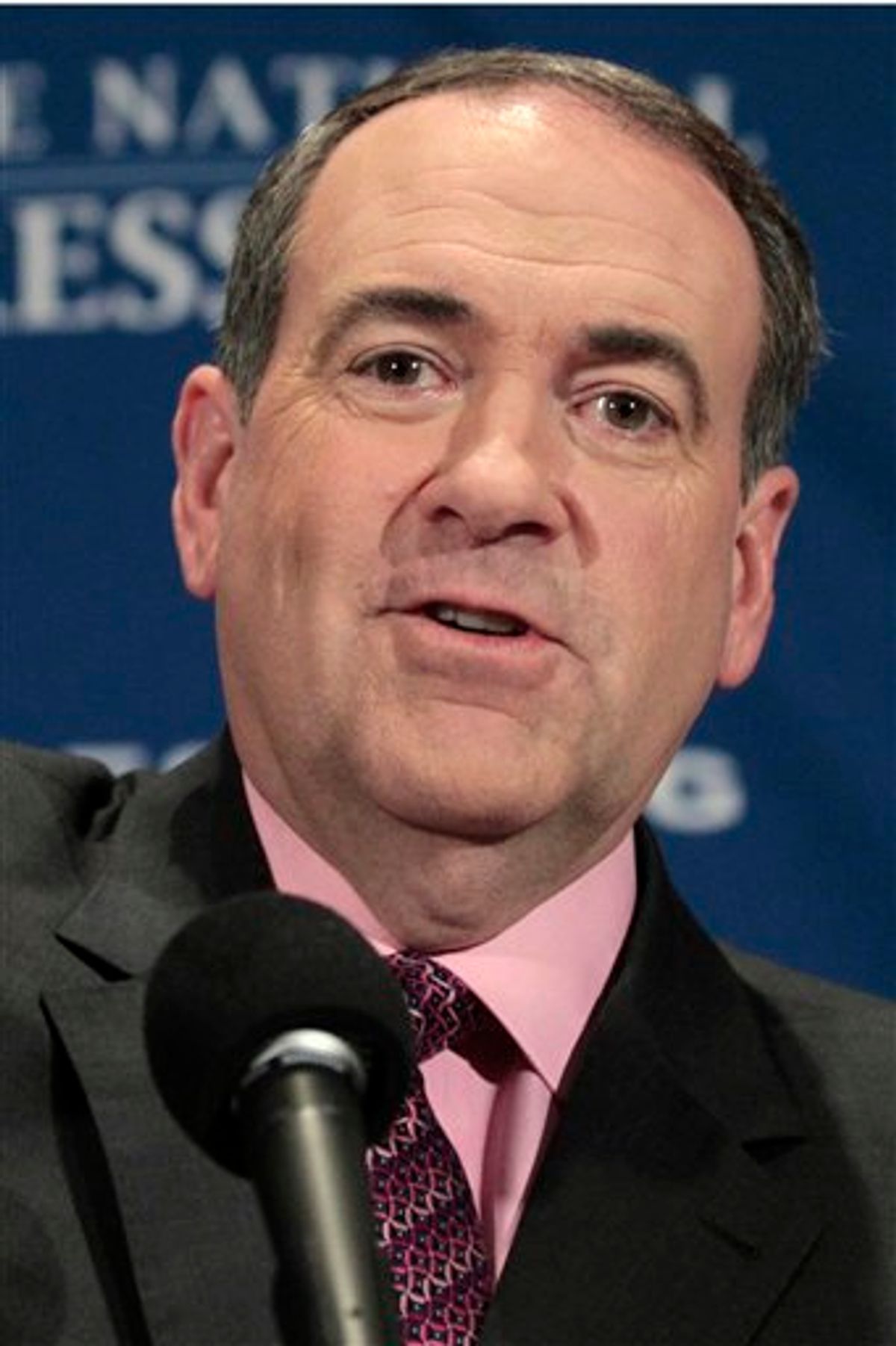 FILE - This Feb. 24, 2011 file photo shows former Arkansas Gov. Mike Huckabee in Washington. Huckabee's decision on whether to move toward another run for president -- which he'll announce on his television show Saturday night, May 14, 2011 -- may come down to whether he's willing to cut back those revenue streams to put his political career first again. His top advisers say he hasn't told them what he'll do, which makes them think he's probably going to stick with the money, rather than go for the White House.    (AP Photo/Alex Brandon, File) (AP)