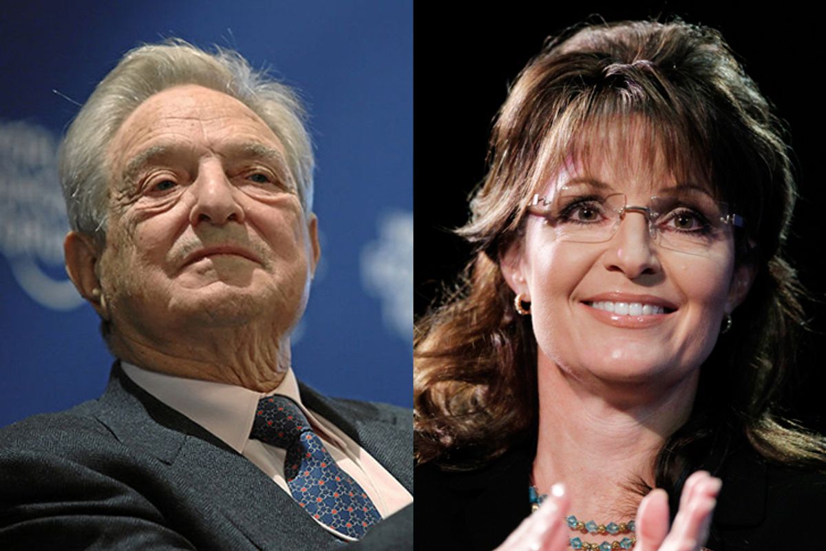 George Soros and Sarah Palin