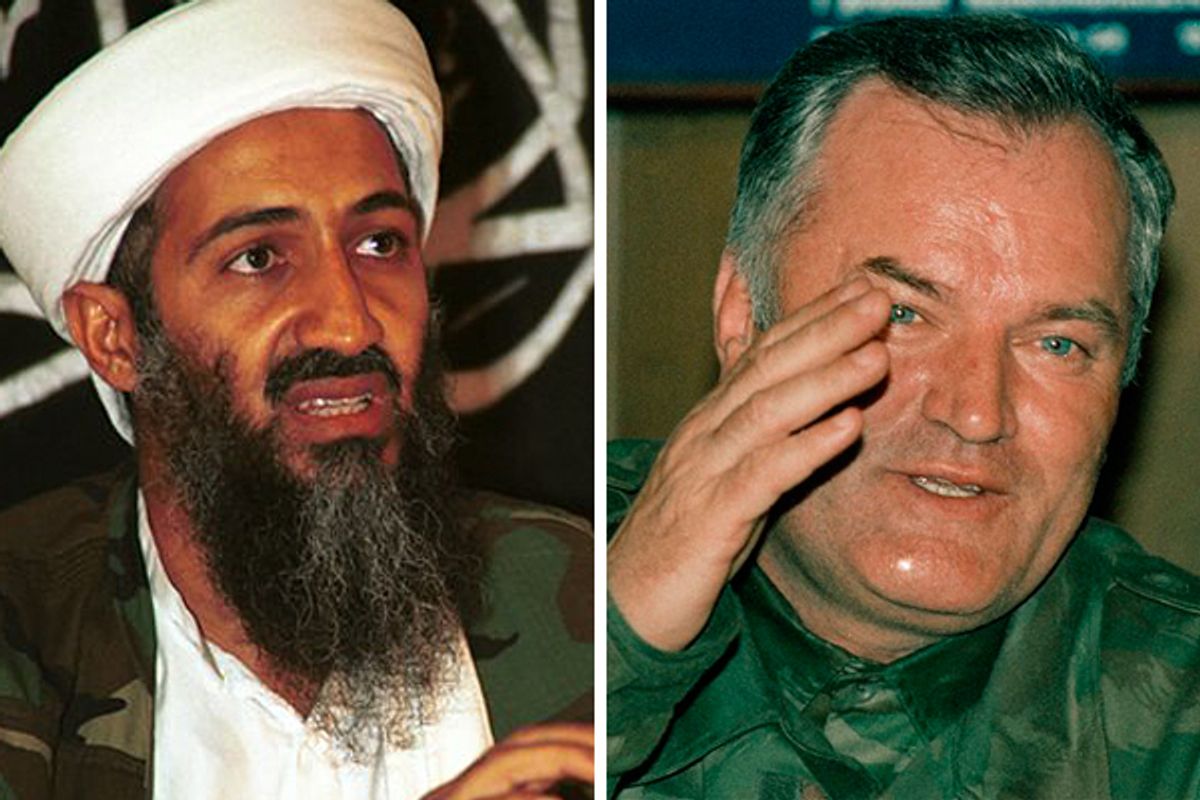 Osama bin Laden, left, and Ratko Mladic