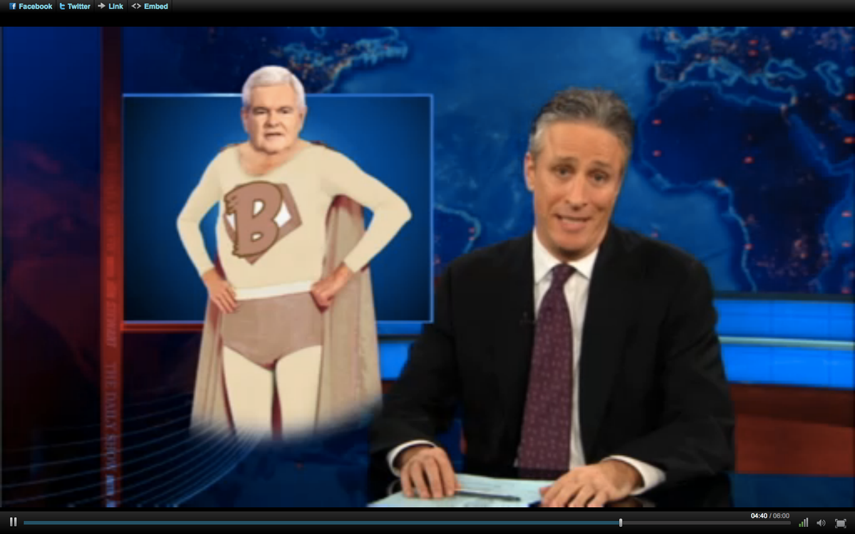 Jon Stewart on Thursday night's "Daily Show."