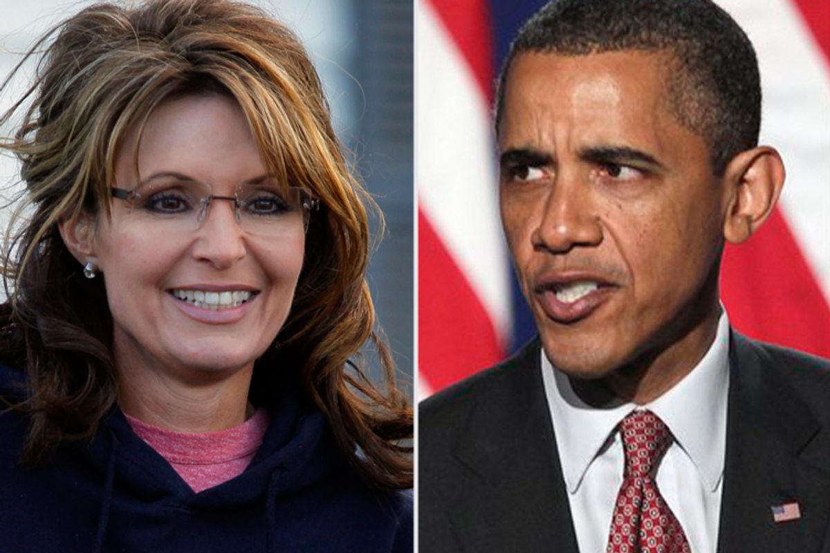 Sarah Palin and Barack Obama 