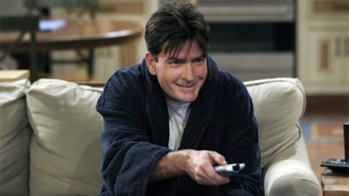 Charlie Sheen awaits the grim specter of death on "Two and a Half Men."   