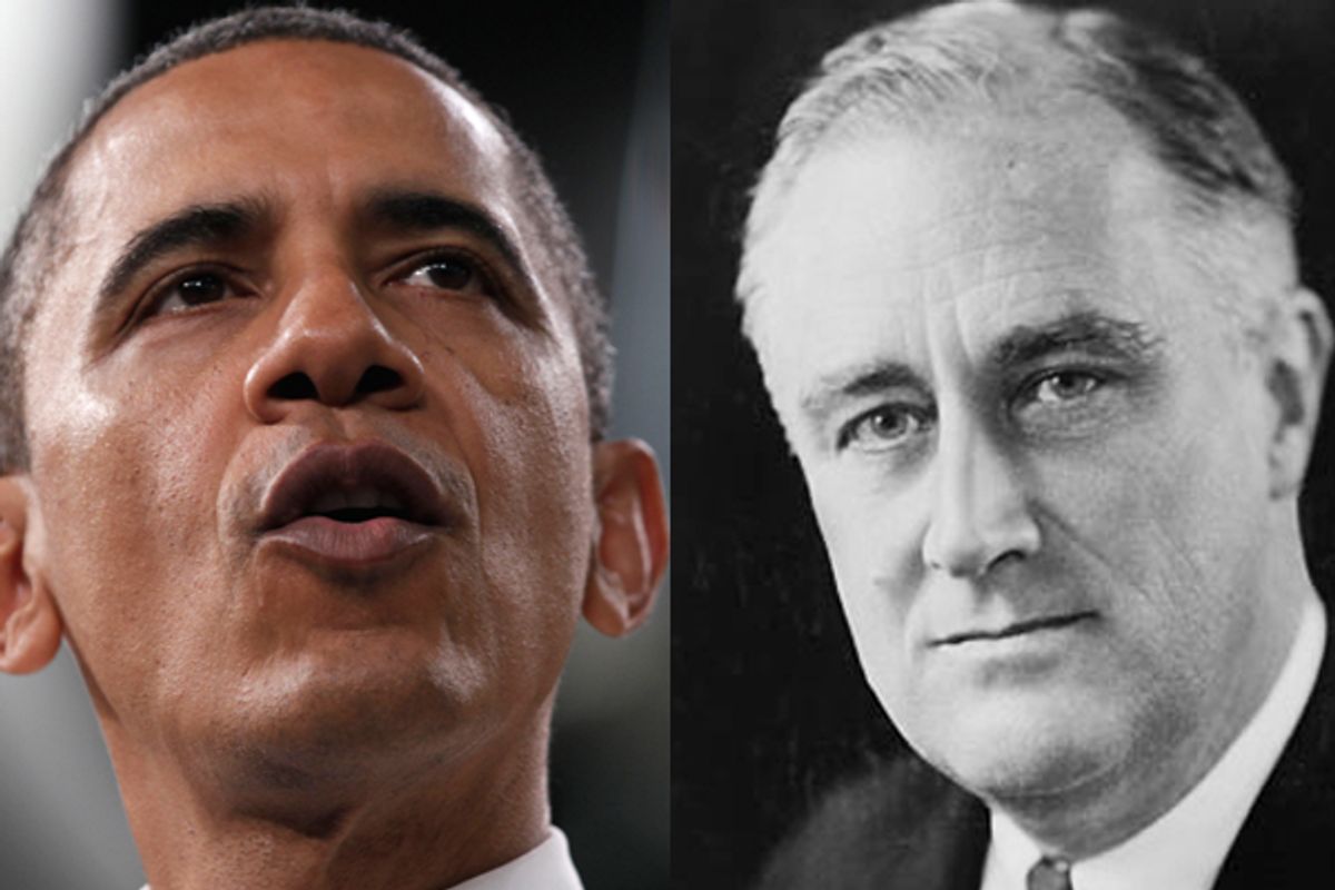 Barack Obama and Franklin D. Roosevelt     