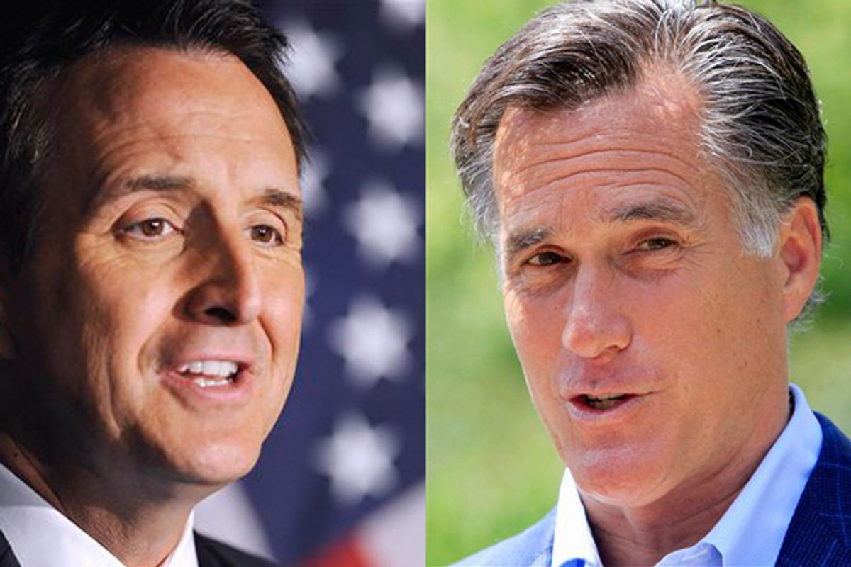 Tim Pawlenty and Mitt Romney  
