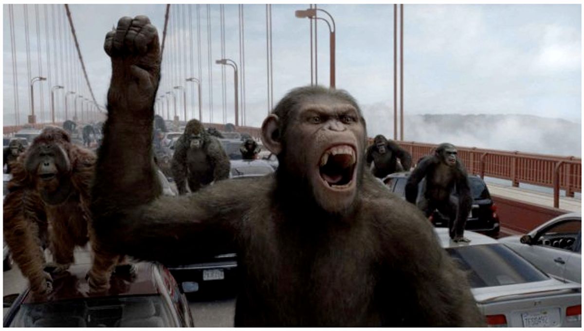 A still from "Rise of the Planet of the Apes"