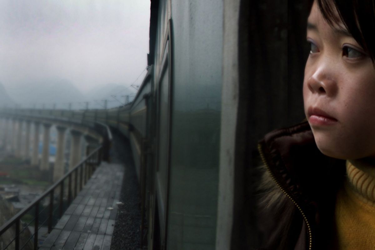 Zhang Qin in "Last Train Home."  (P.O.V./EyeSteelFilm)