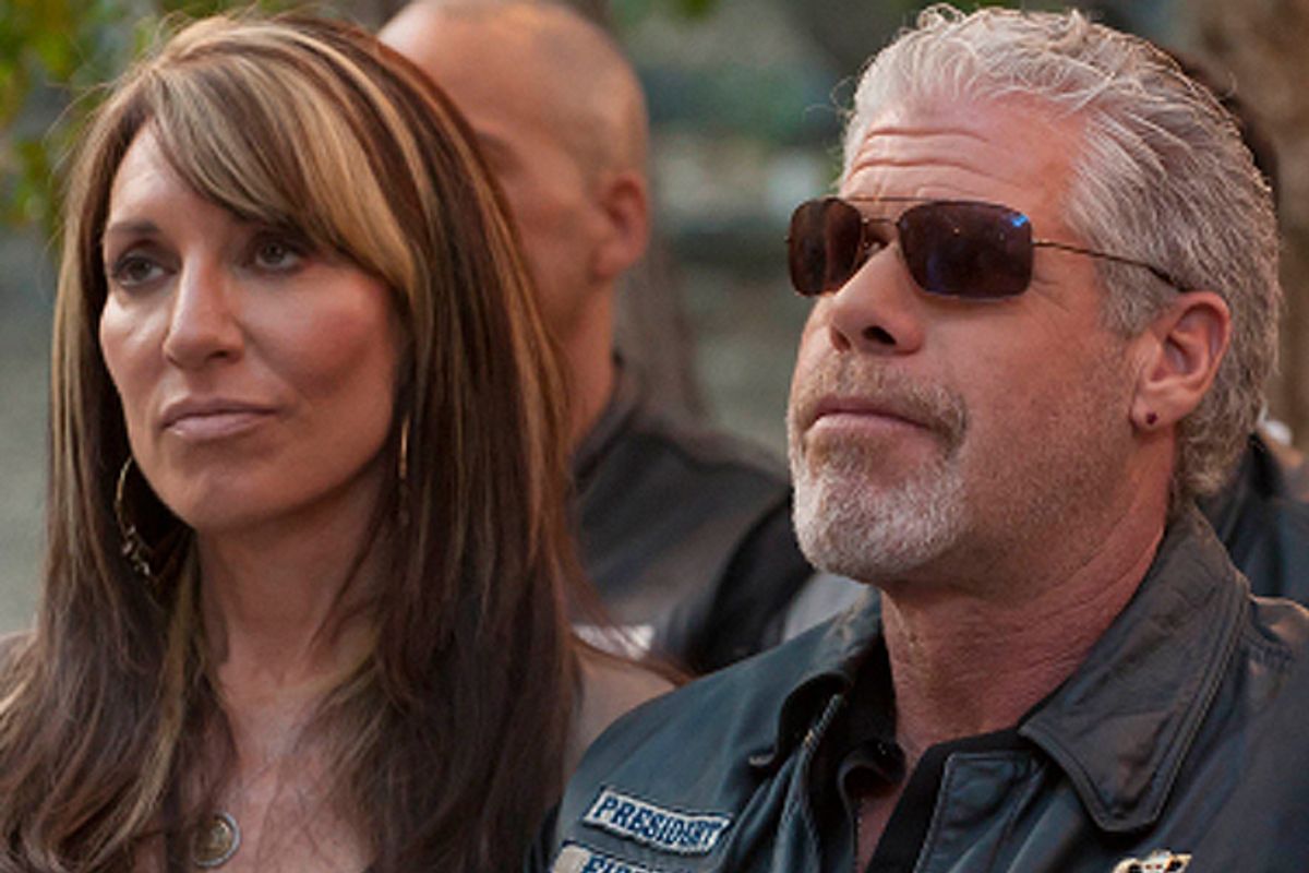 A mama and her daddy: Katey Sagal and Ron Perlman in "Sons of Anarchy." 