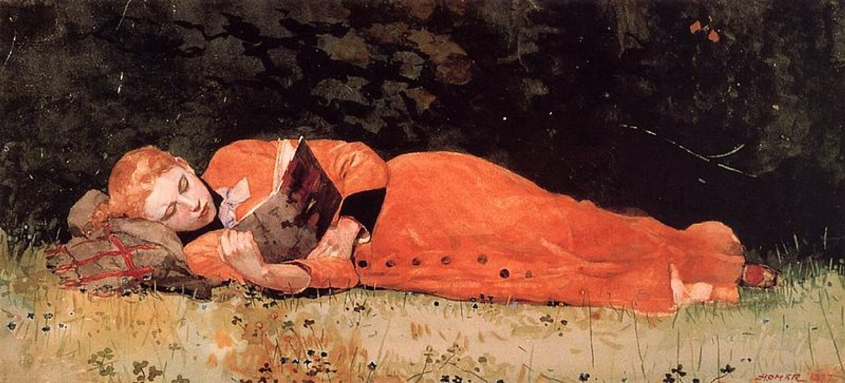 "The New Novel" by Winslow Homer via Wikipedia 