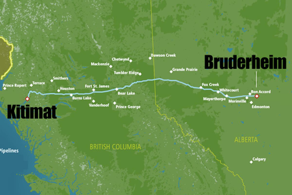  Map of the Northern Gateway pipeline    (northerngateway.ca)