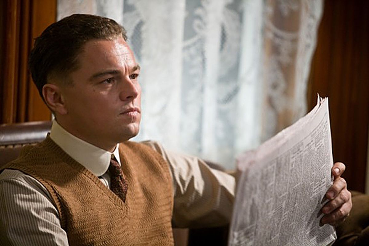 Leonardo DiCaprio as J. Edgar Hoover in "J. Edgar"   