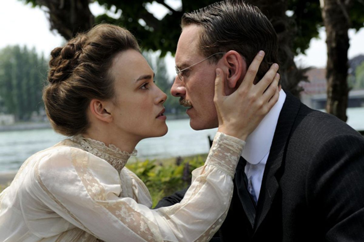 Keira Knightley and Michael Fassbender in "A Dangerous Method"  