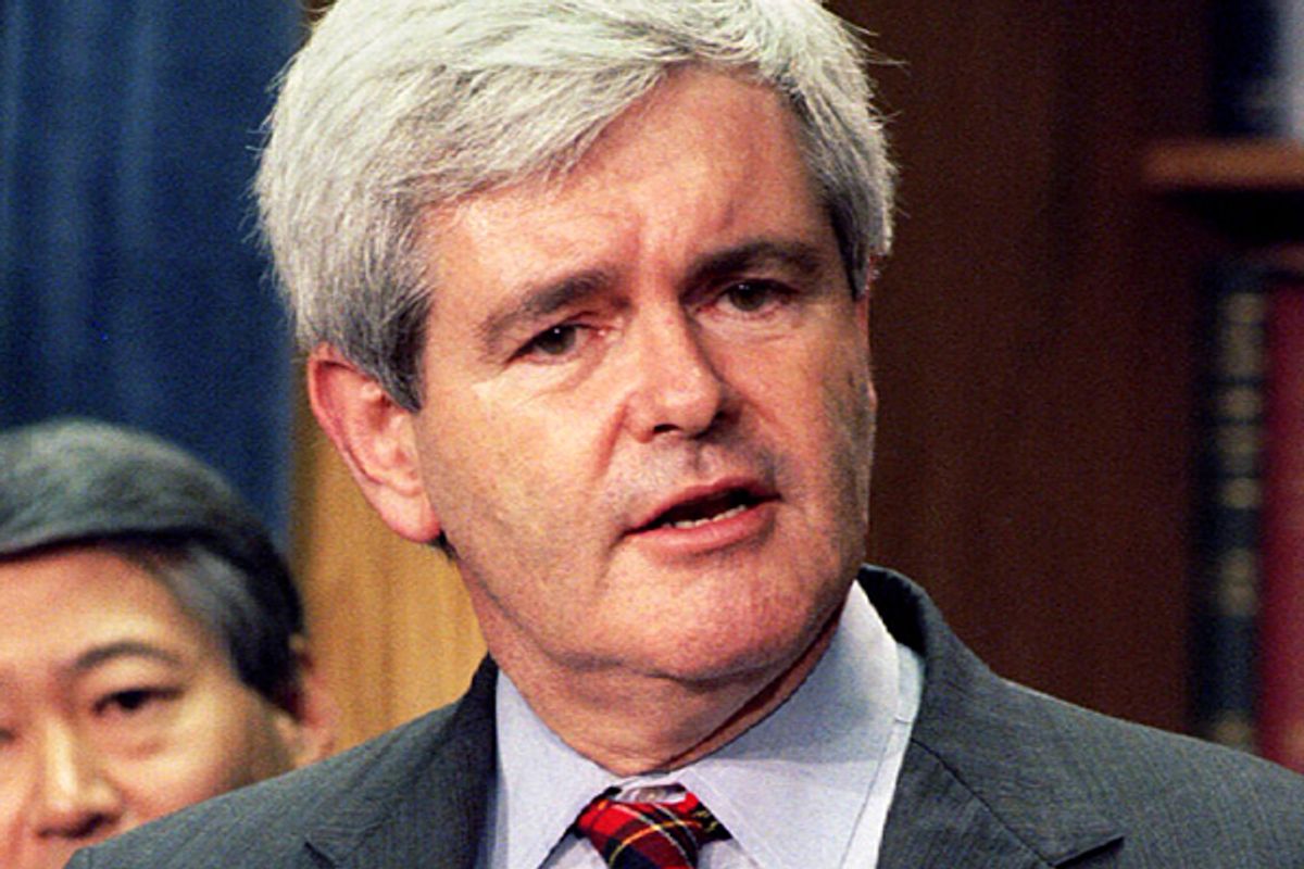  Then House leader Rep. Newt Gingrich on Capitol Hill in the early 1990s.       (Reuters)