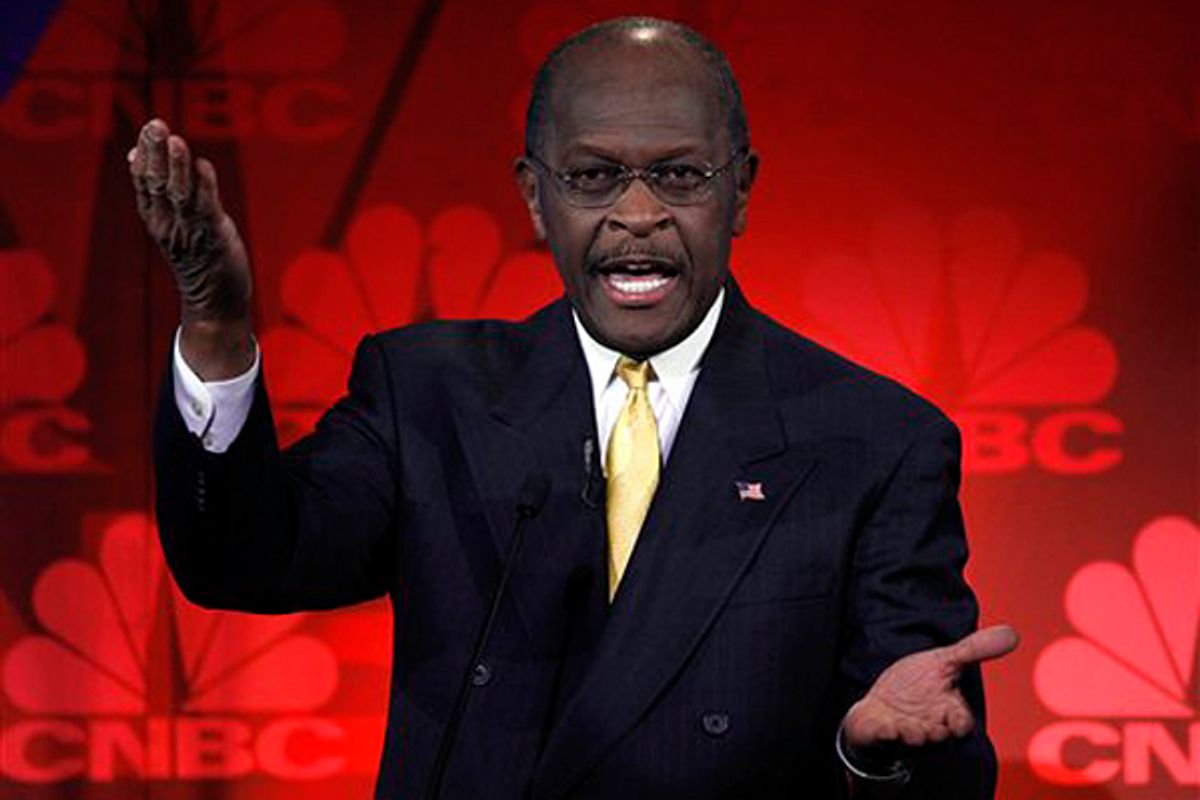 Republican presidential candidate businessman Herman Cain         (AP/Paul Sancya)