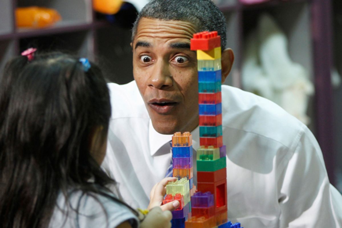 President Barack Obama visits a Head Start Center in Yeadon, Pa.           (AP/Charles Dharapak)