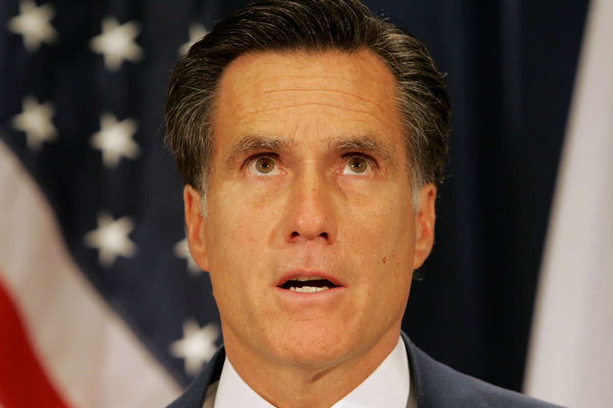 Uh oh.  Gov. Mitt Romney was already falling in Dec 2004       (AP/Winslow Townson)