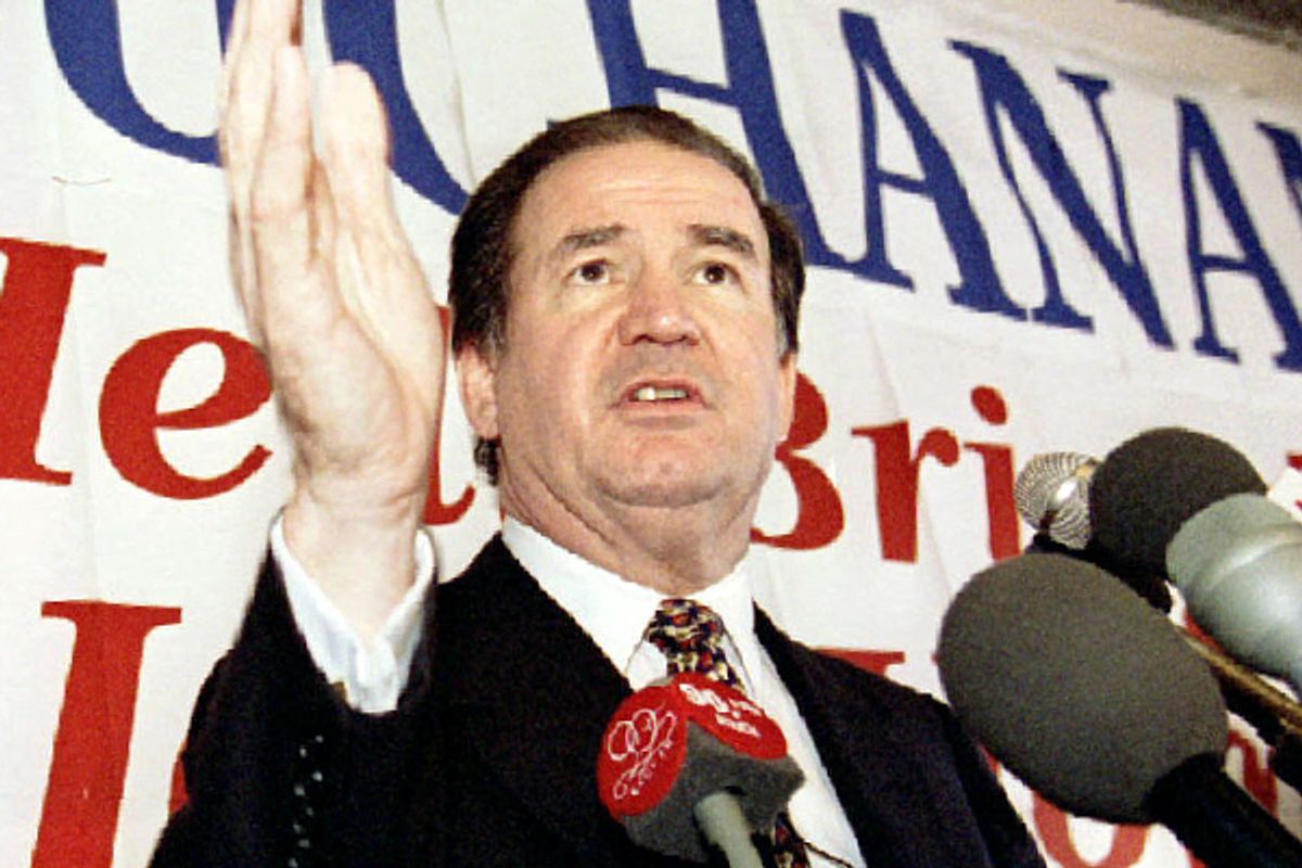 Pat Buchanan as a presidential candidate in the 1990s  (Reuters/Jim Bourg)