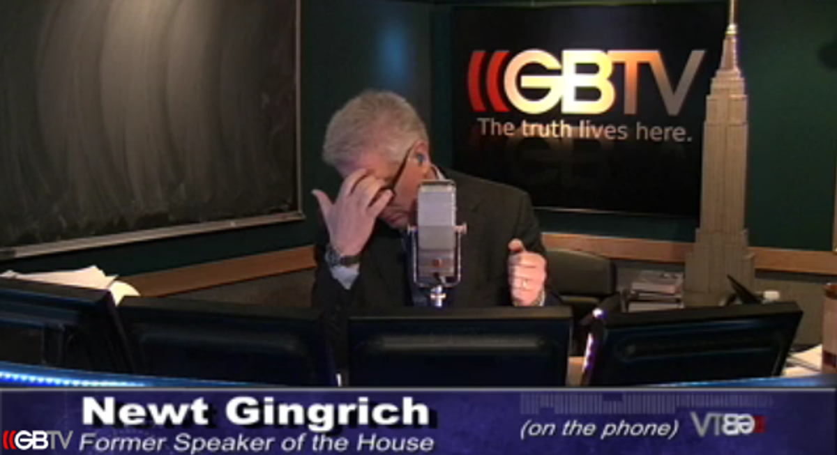  Glenn Beck, being filibustered by Newt Gingrich   (GBTV.com)
