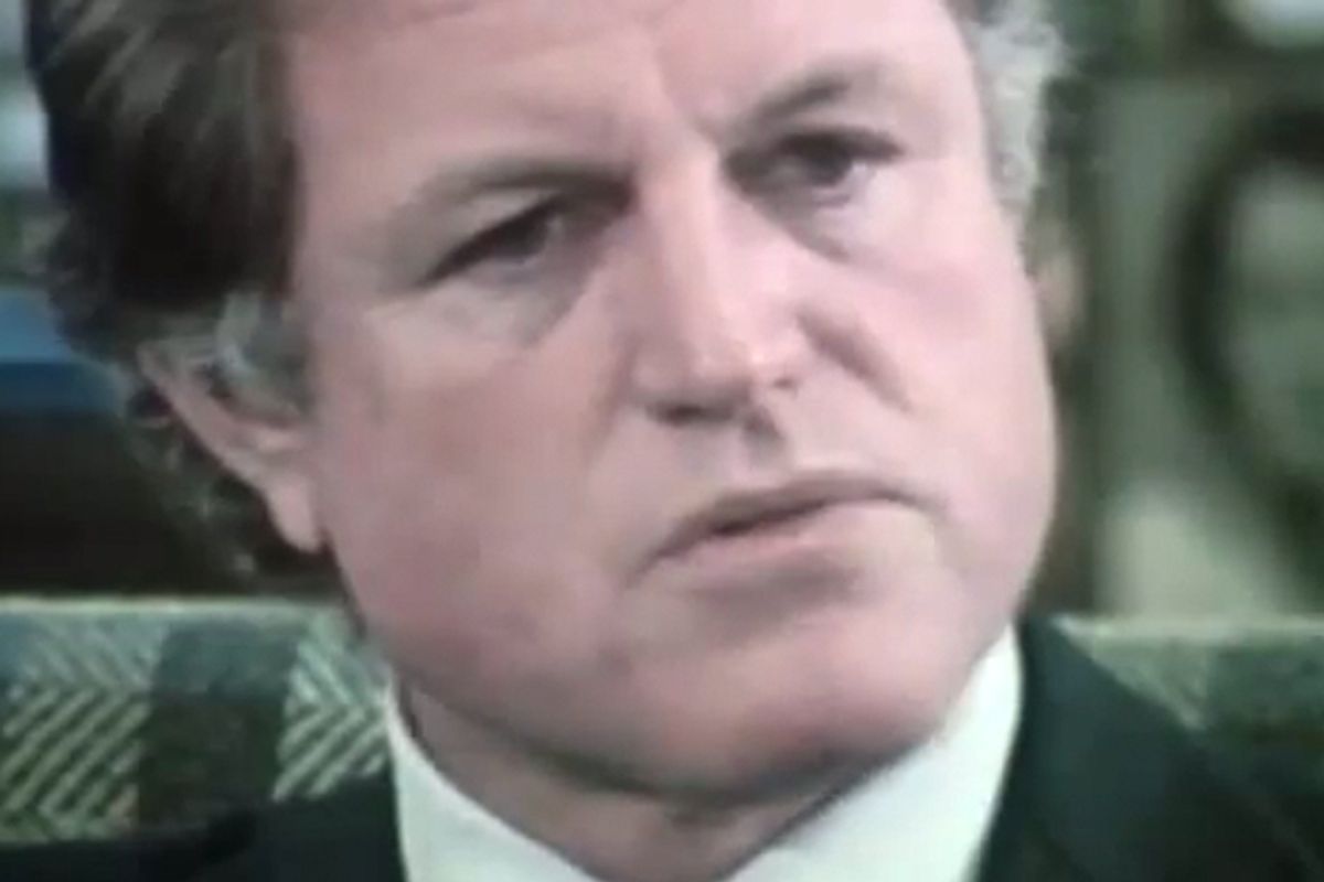 Ted Kennedy during his 1979 interview with Roger Mudd.   