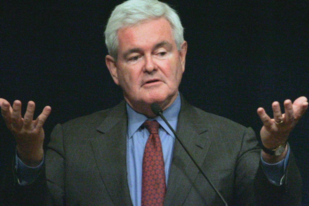 Newt Gingrich on "the good parts" of Obama's healthcare reform    (AP/Bob Child)