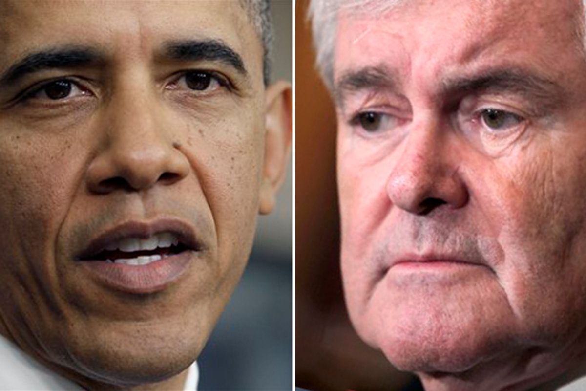 President Obama and Newt Gingrich         (AP)