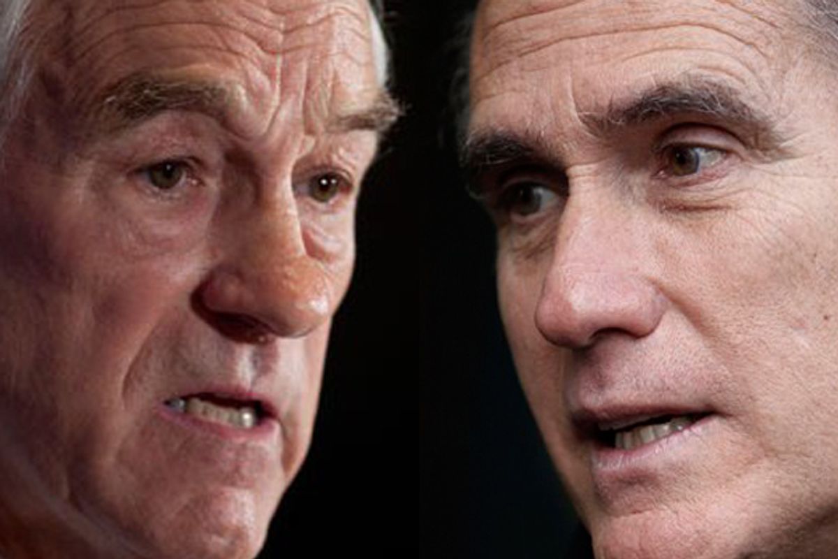  Ron Paul and Mitt Romney   (AP)