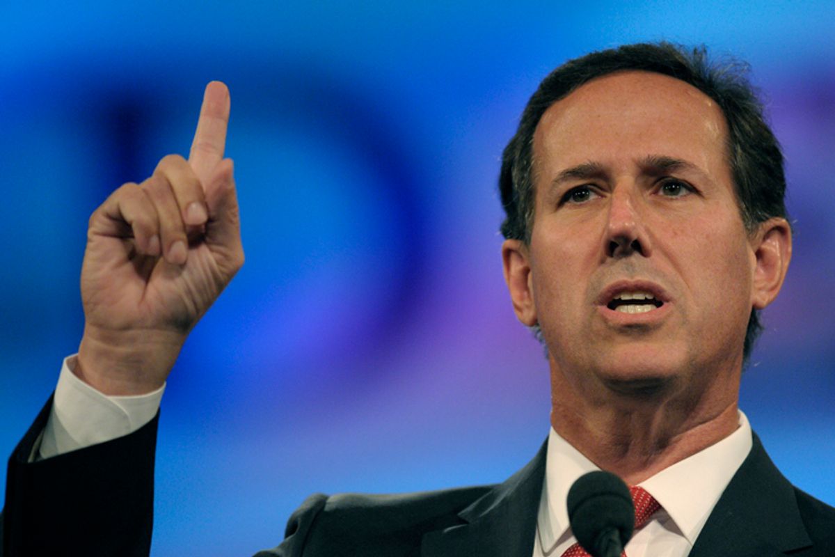 Rick Santorum's Manifest Destiny
    (Phelan Ebenehack / Reuters)