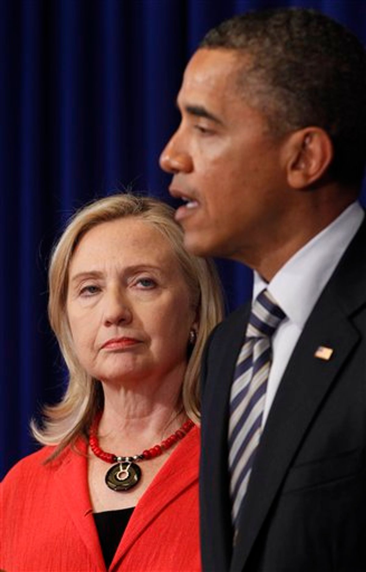 Secretary of State Hillary Rodham Clinton and President Obama           (AP)