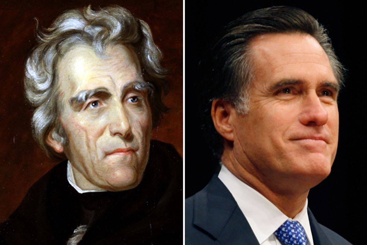 Andrew Jackson and Mitt Romney       (Wikipedia/AP)