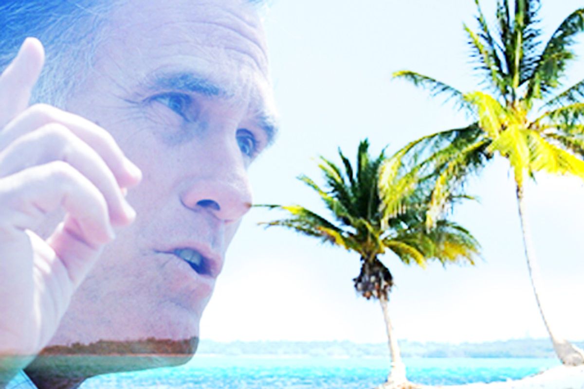 Romney banks in the Cayman Islands   (AP/Steven Senne/iStockphoto/miralex)