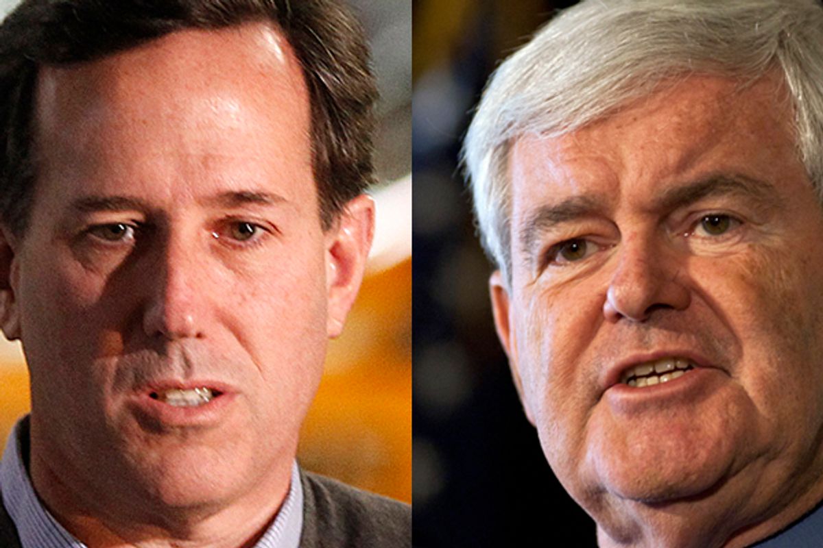Rick Santorum and Newt Gingrich    (Reuters)