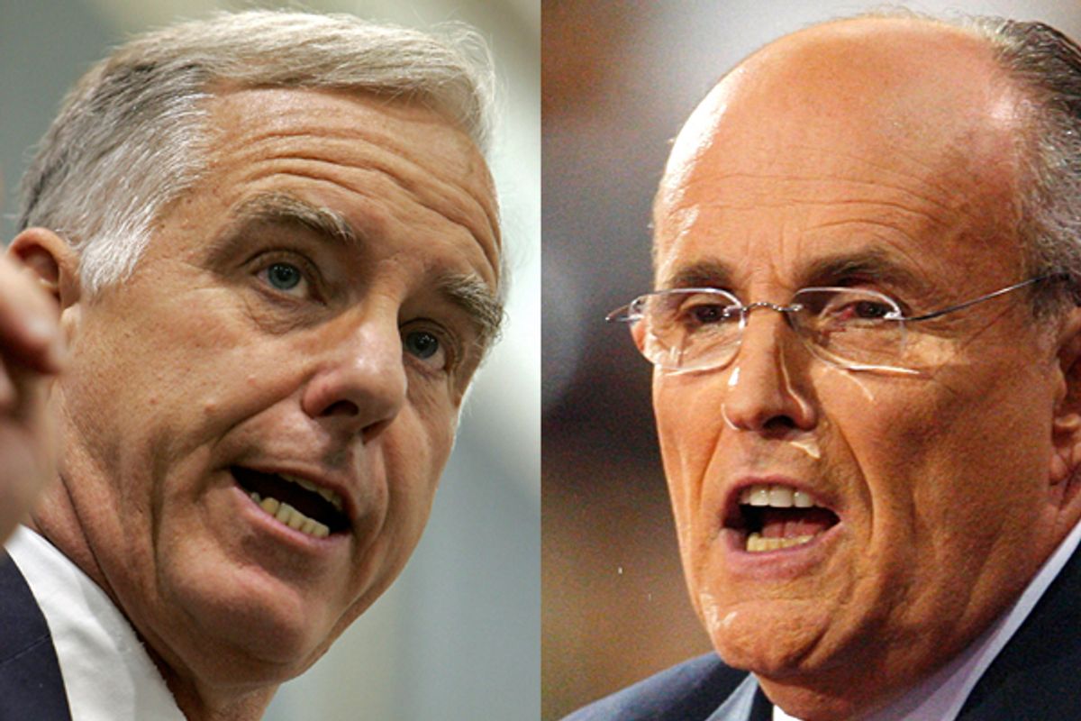  Howard Dean and Rudy Giuliani    (AP)