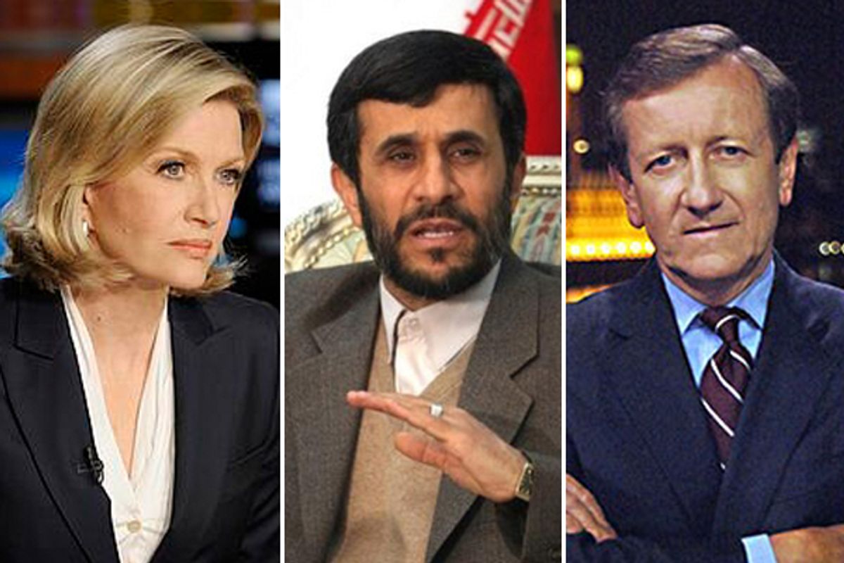 Diane Sawyer, Mahmoud Ahmadinejad and Brian Ross      (AP)