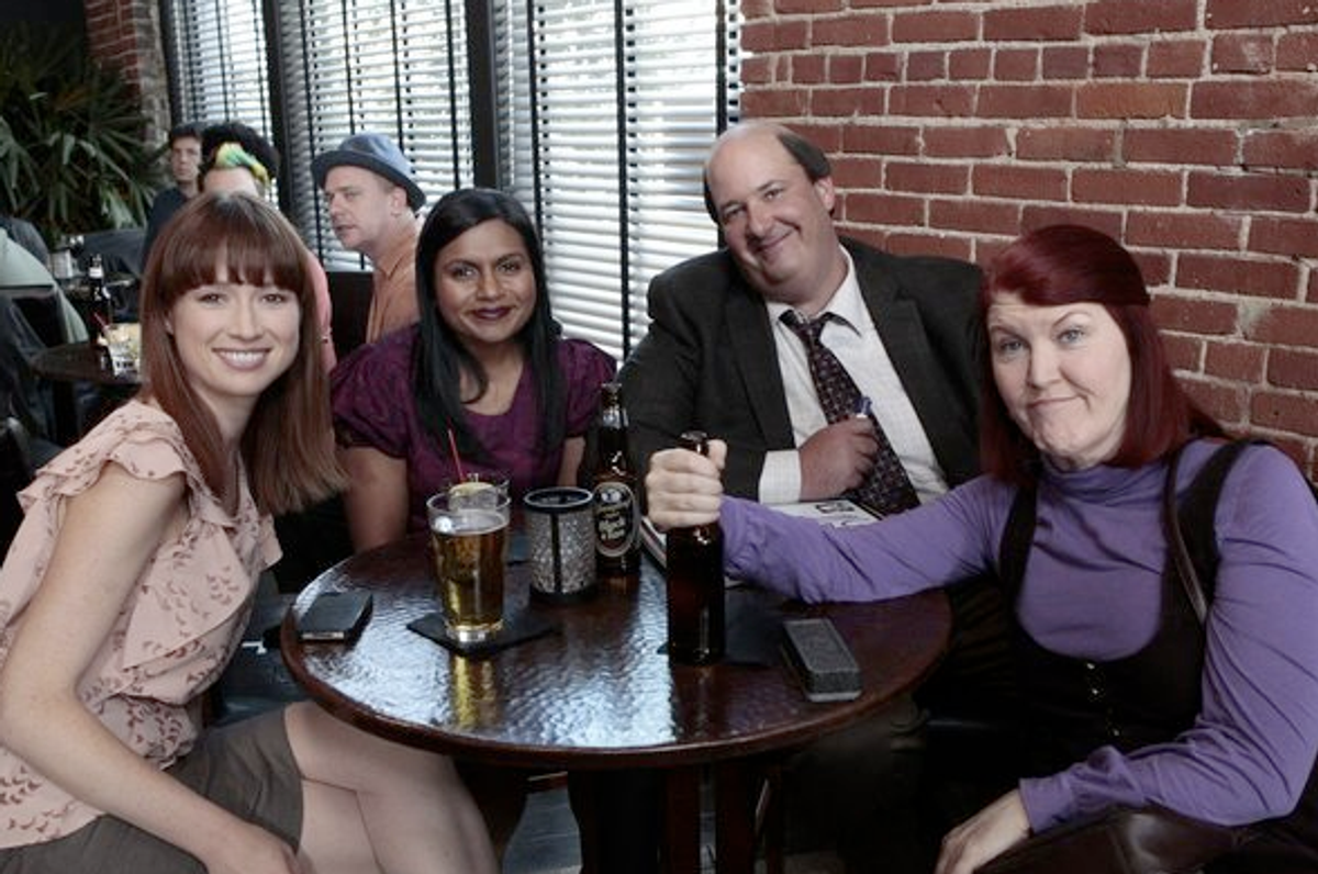 Ellie Kempner, Mindy Kaling, Brian Baumgartner and Kate Flannery in "The Office"      (NBC)