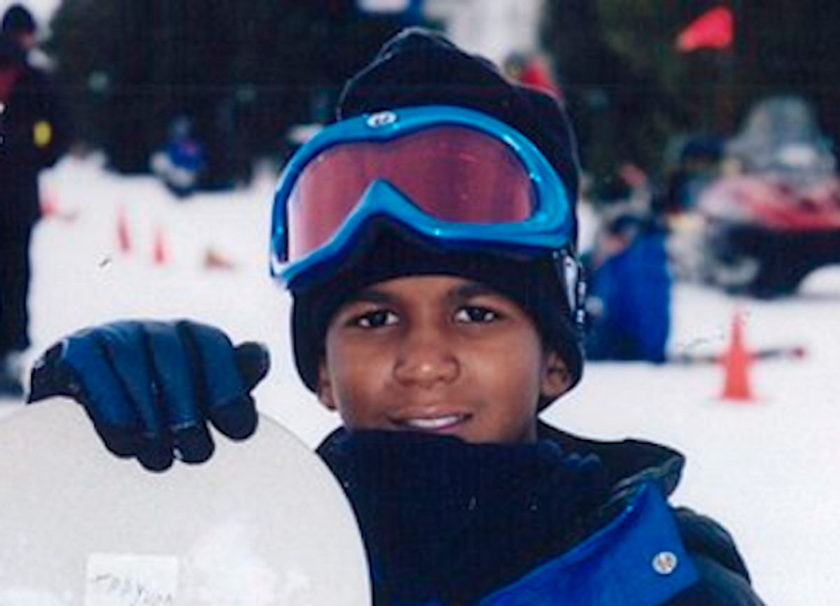  This undated photo provided by the Martin family shows Trayvon Martin snowboarding.     (AP Photo/Martin Family)
