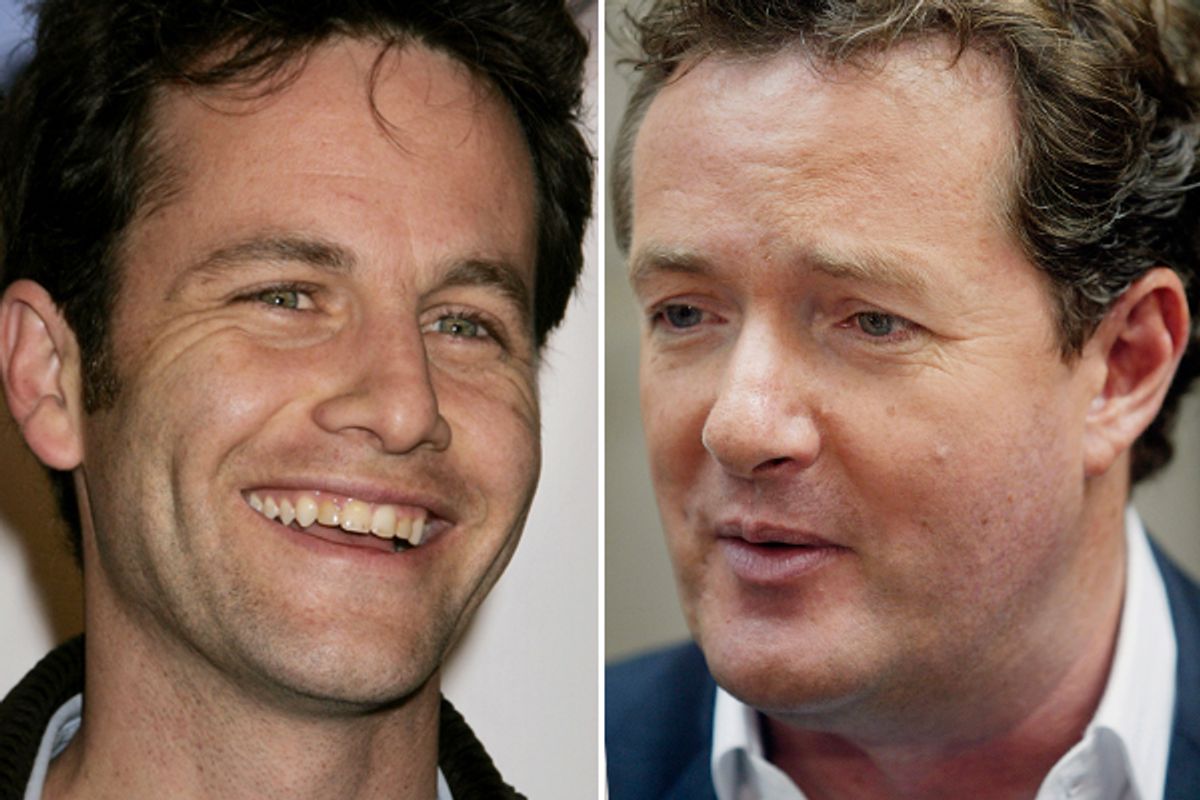 Kirk Cameron and Piers Morgan  (Reuters/Fred Prouser/Keith Bedford)