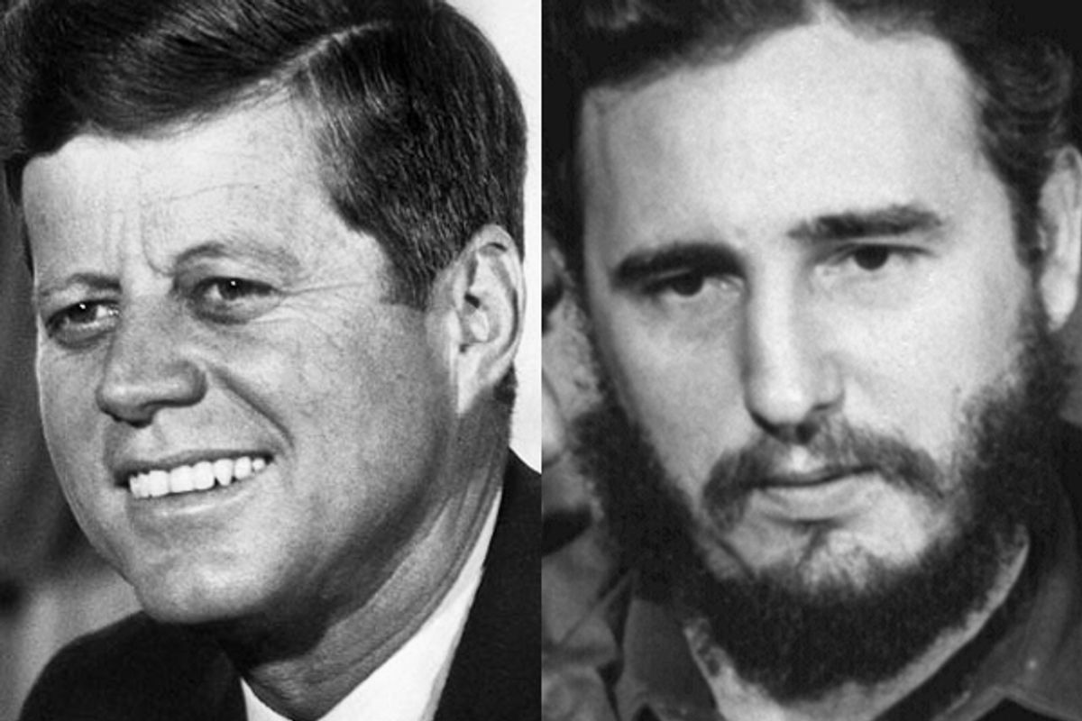 John F. Kennedy and Fidel Castro        (Wikipedia)