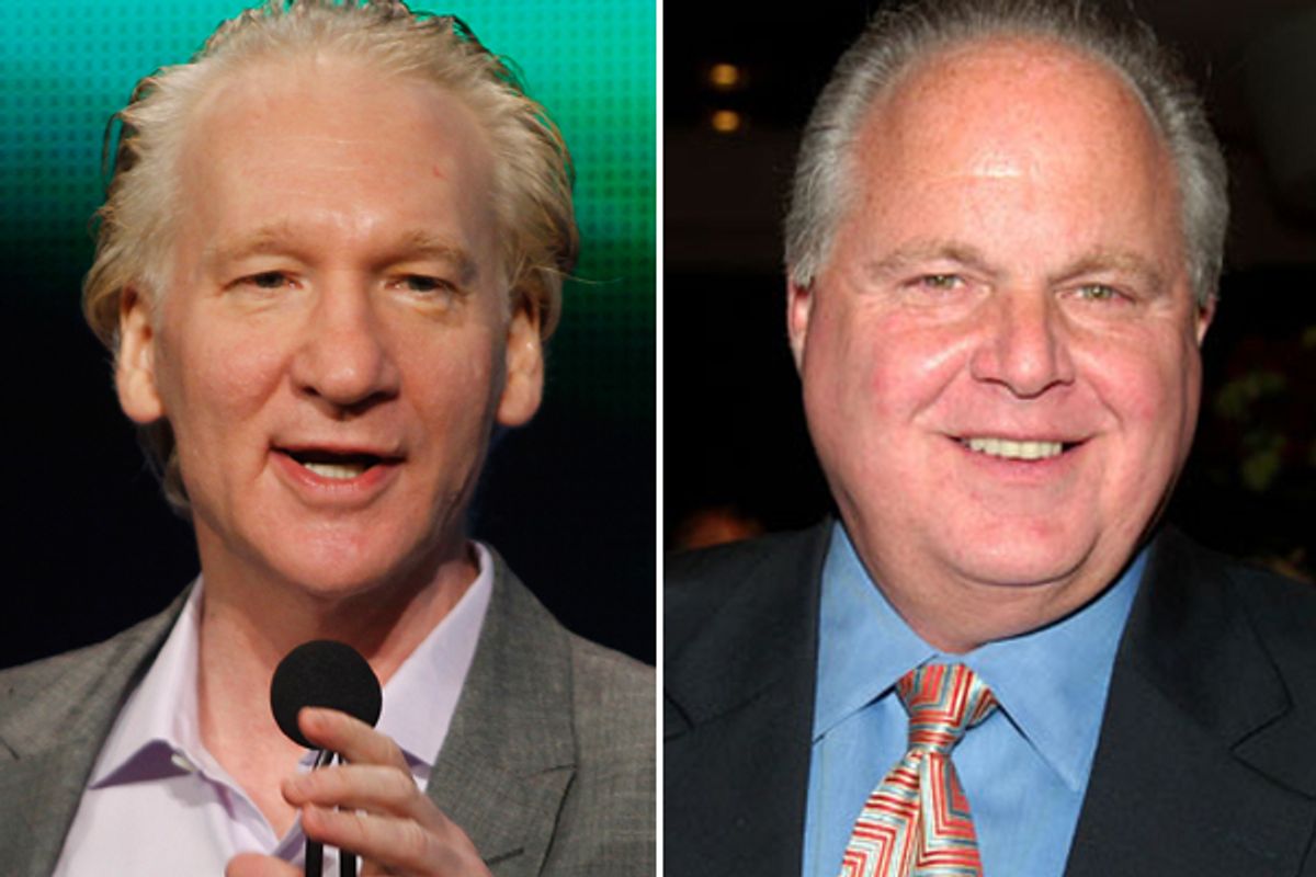 Bill Maher and Rush Limbaugh               (Reuters/Fred Prouser/AP/Gary He)