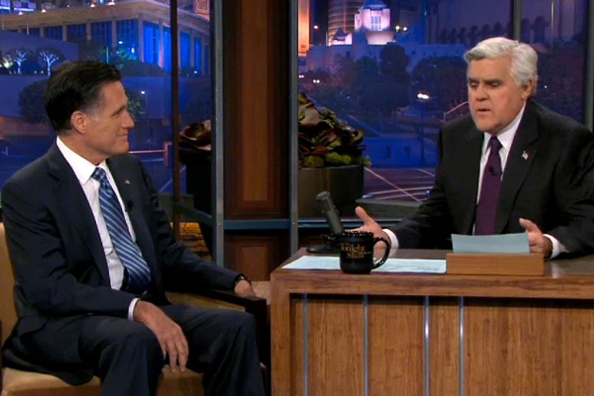 Mitt Romney and Jay Leno on "The Tonight Show"      