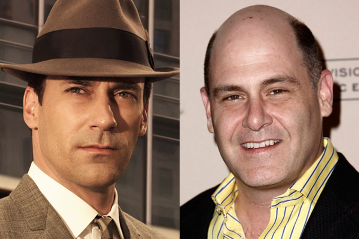 Left: Don Draper of "Mad Men. Right: Series creator Matthew Weiner          (AMC/AP, Matt Sayles)