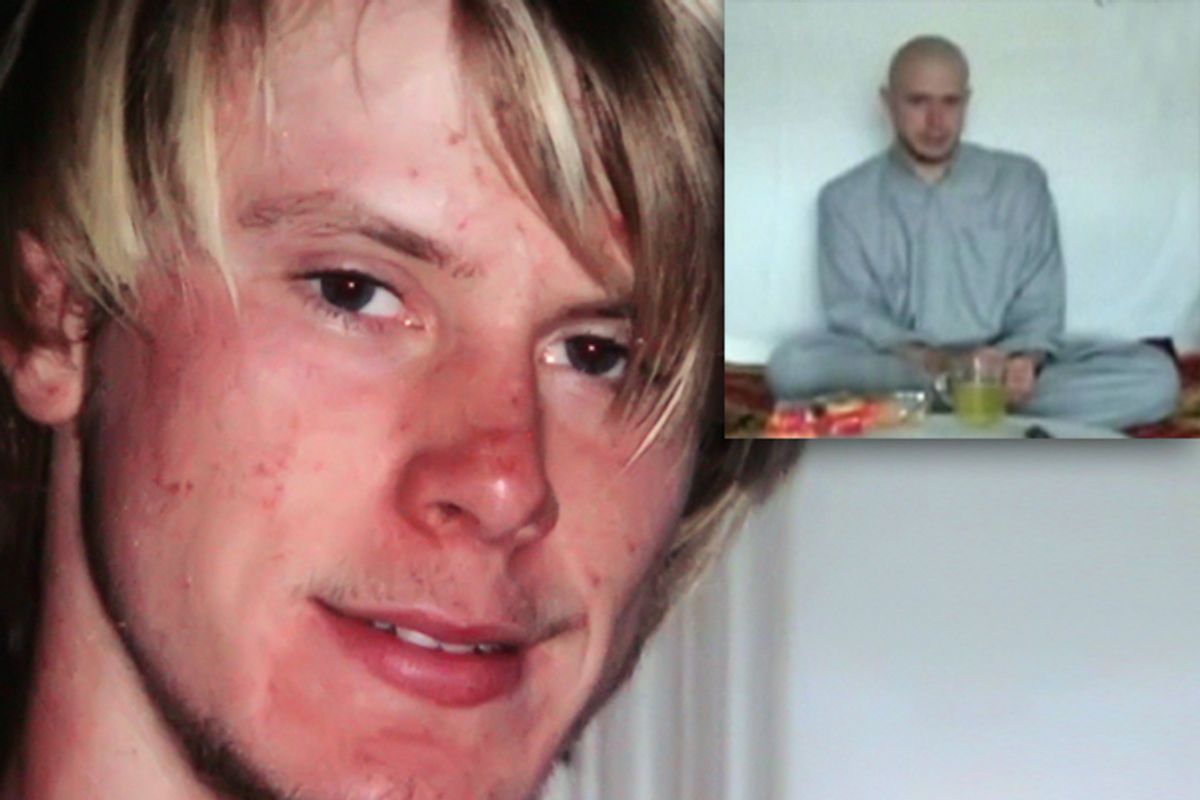 An undated family photo of Sgt. Bowe Bergdahl from before his capture. Inset: A still image of Bergdahl taken from a Taliban propaganda video from July 18, 2009.       (Reuters/AP)