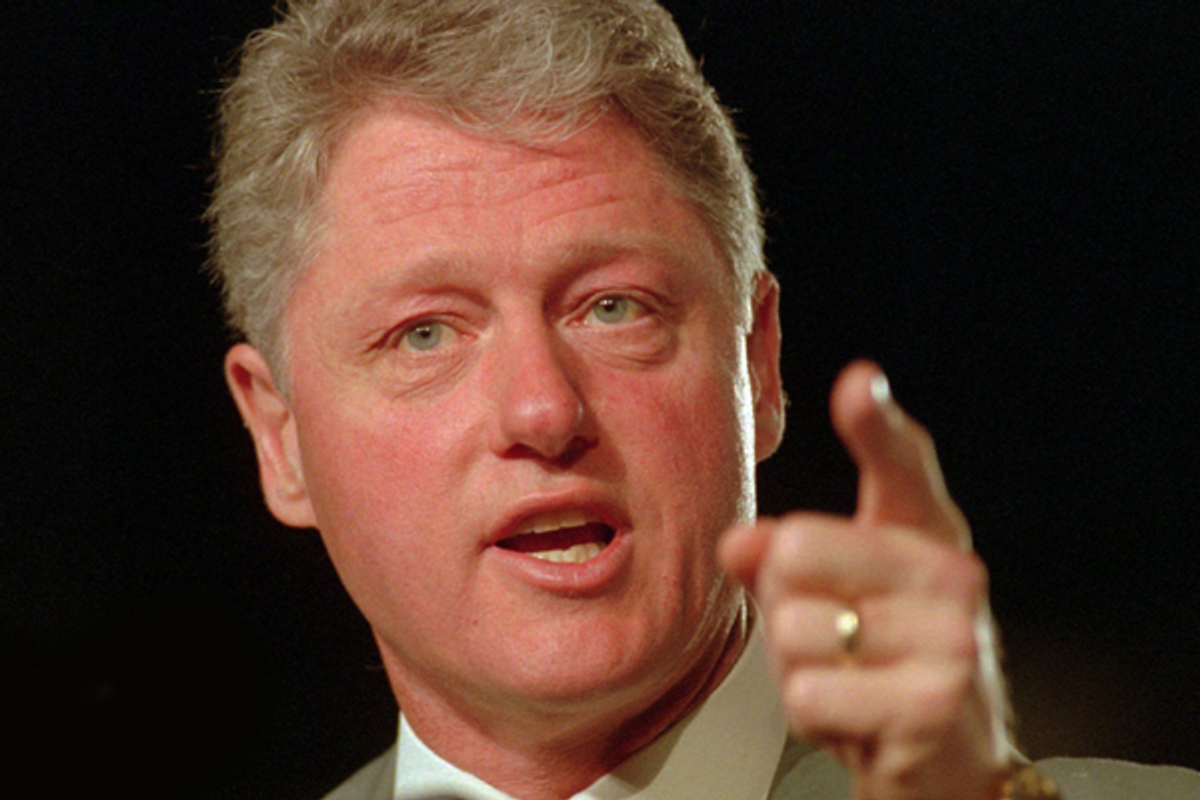 President Clinton speaks to the California Democratic Convention in Sacramento, Calif., Saturday, April 8, 1995   (AP/Robert Galbraith)