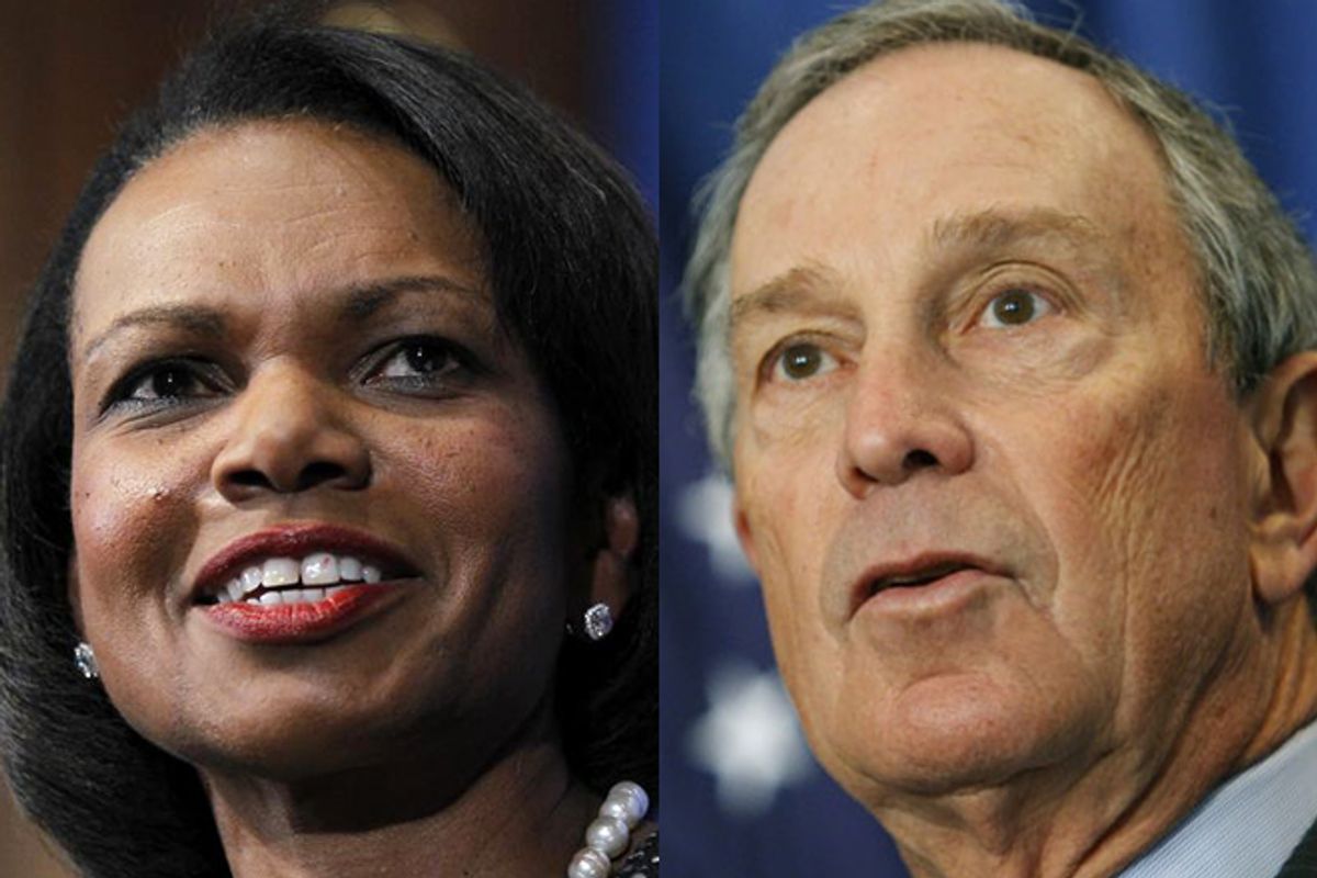 Condoleezza Rice and Michael Bloomberg          (AP)