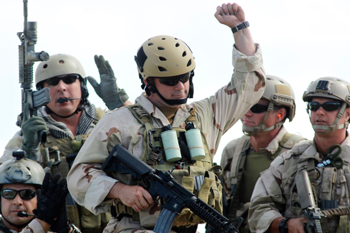 U.S. Navy SEALs after a demonstration of combat skills in Fort Pierce, Fla.       (Reuters/Joe Skipper)