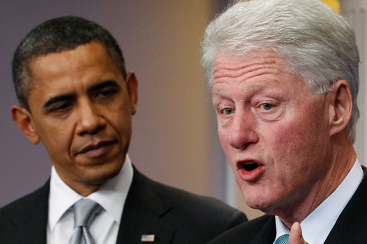 Barack Obama and Bill Clinton     (Reuters/Jim Young)