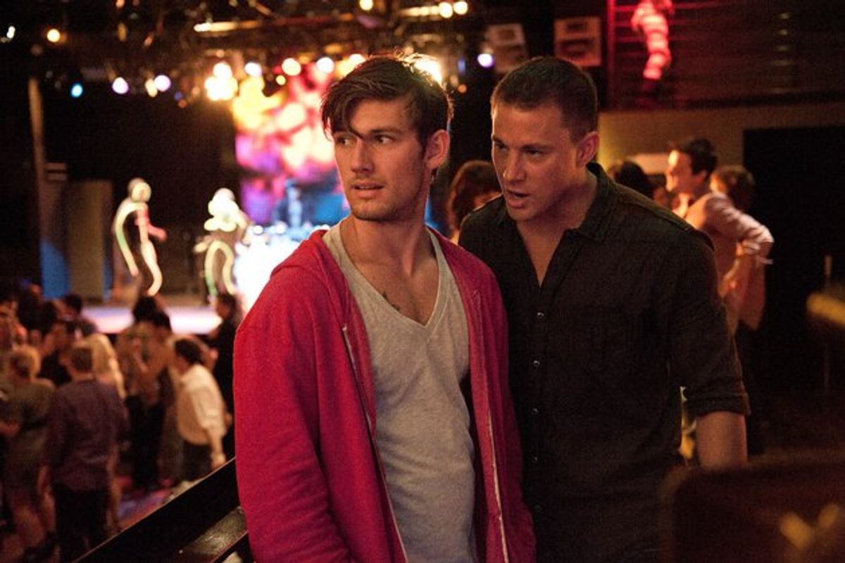  Alex Pettyfer (left) and Channing Tatum in "Magic Mike," one of this summer's adult-oriented hits.   (Warner Bros. Pictures)